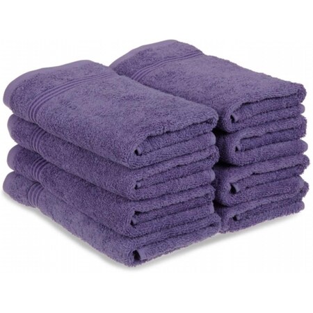 Superior Superior Egyptian Cotton 8-Piece Hand Towel Set  Royal Purple NS HTOWEL RP